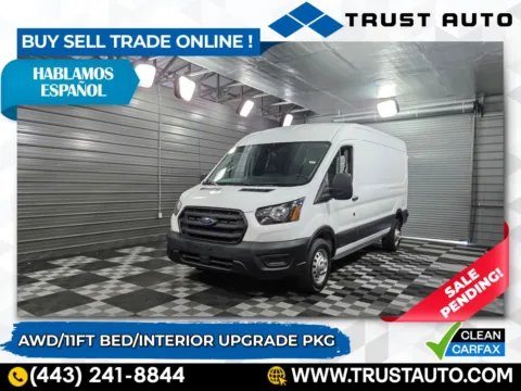 White 2020 Ford Transit T-250 Cargo 148''WB AWD Medium Roof Minivan/Van for sale in Sykesville, MD