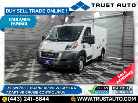 White 2022 Ram ProMaster 3500 Cutaway 136''WB 10FT Box Service/Utility/Commercial/KUV/Van for sale in Sykesville, MD