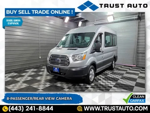 Silver 2017 Ford Transit T-150 8-Passenger XLT Medium Roof Minivan/Van for sale in Sykesville, MD