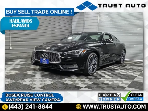 Black 2017 INFINITI Q60 3.0t Premium AWD Coupe for sale in Sykesville, MD