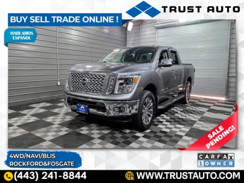Gray 2018 Nissan Titan SL 4WD Crew Cab Pickup Truck for sale in Sykesville, MD