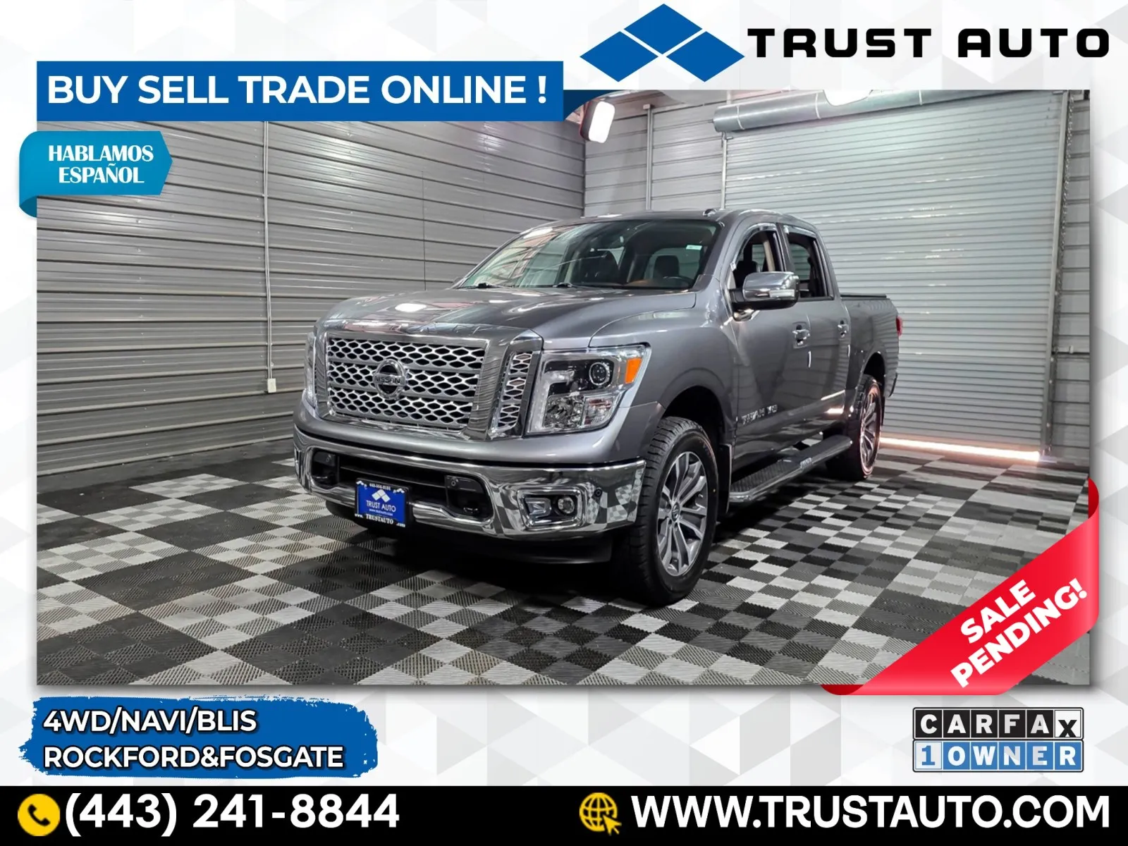 2018 Nissan Titan SL 4WD Crew Cab Pickup Truck for sale in Sykesville, MD