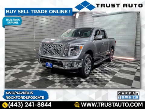 Gray 2018 Nissan Titan SL 4WD Crew Cab Pickup Truck for sale in Sykesville, MD