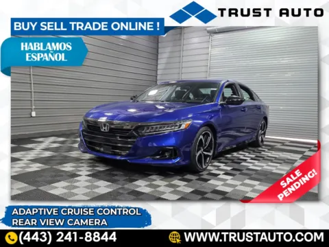 Blue 2021 Honda Accord Sport Sedan for sale in Sykesville, MD