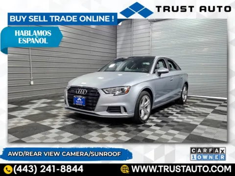 Silver 2018 Audi A3 Sedan Tech Premium AWD Sedan for sale in Sykesville, MD