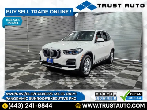 White 2023 BMW X5 xDrive40i AWD Luxury SUV w/Executive Pkg for sale in Sykesville, MD