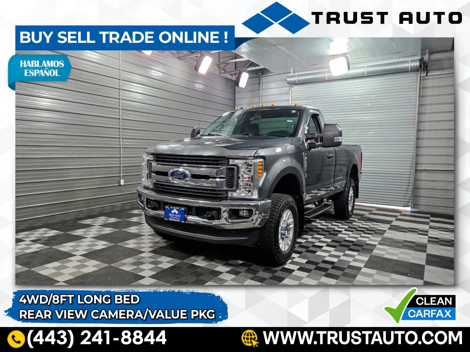2019 Ford Super Duty F-250 XLT 4WD Regular Cab 8FT Bed 6.2L EFI V8 Pickup Truck w/Value Pkg for sale in Sykesville, MD