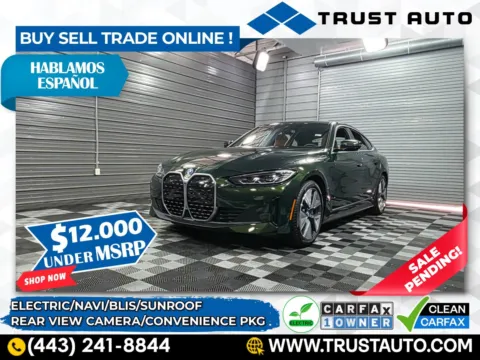 Green 2024 BMW i4 eDrive35 Gran Coupe 4-Door Electric Luxury Hatchback for sale in Sykesville, MD