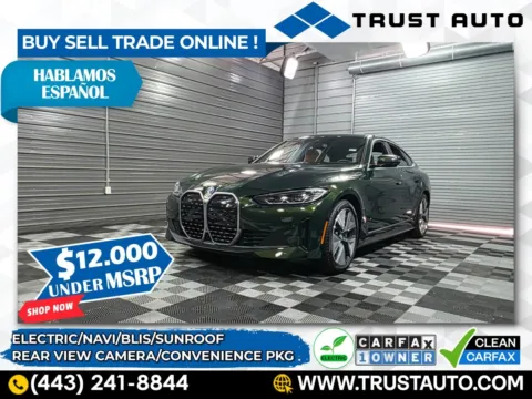 Green 2024 BMW i4 eDrive35 Gran Coupe 4-Door Electric Luxury Hatchback for sale in Sykesville, MD