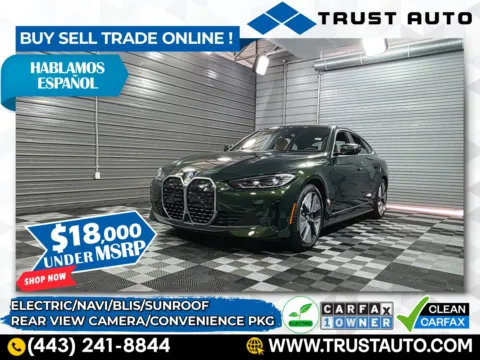 Green 2024 BMW i4 eDrive35 Gran Coupe 4-Door Electric Luxury Hatchback for sale in Sykesville, MD