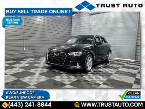Black 2017 Audi A3 Premium 2.0 TFSI Premium quattro AWD Sedan for sale in Sykesville, MD