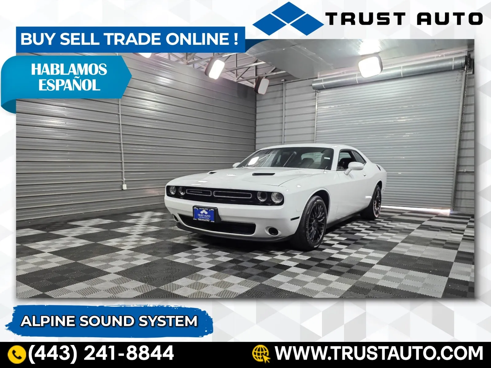 White 2016 Dodge Challenger SXT Coupe for sale in Sykesville, MD