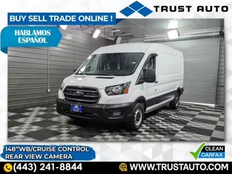 White 2020 Ford Transit T-250 Cargo 148''WB Medium Roof Minivan/Van for sale in Sykesville, MD