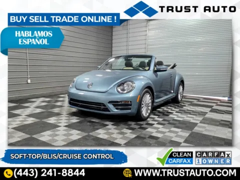 Blue 2019 Volkswagen Beetle 2.0T Final Edition SE Soft-Top Convertible for sale in Sykesville, MD