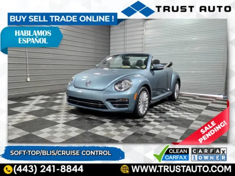 Blue 2019 Volkswagen Beetle 2.0T Final Edition SE Soft-Top Convertible for sale in Sykesville, MD