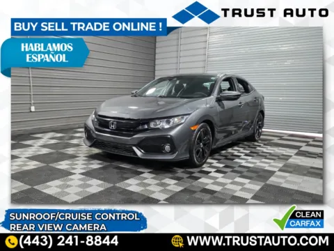 Gray 2019 Honda Civic EX Hatchback for sale in Sykesville, MD
