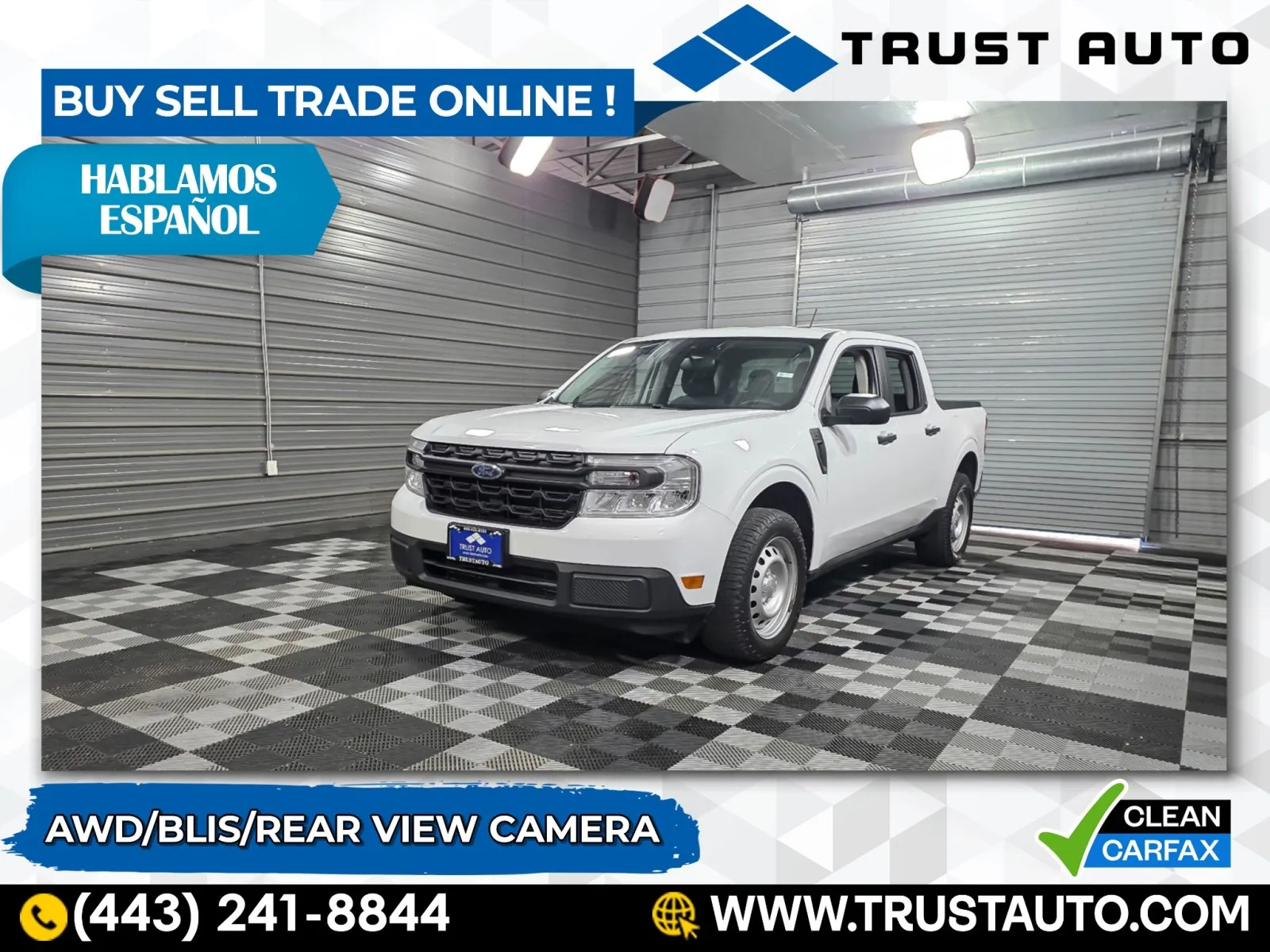 White 2022 Ford Maverick XL AWD SuperCrew Pickup Truck for sale in Sykesville, MD