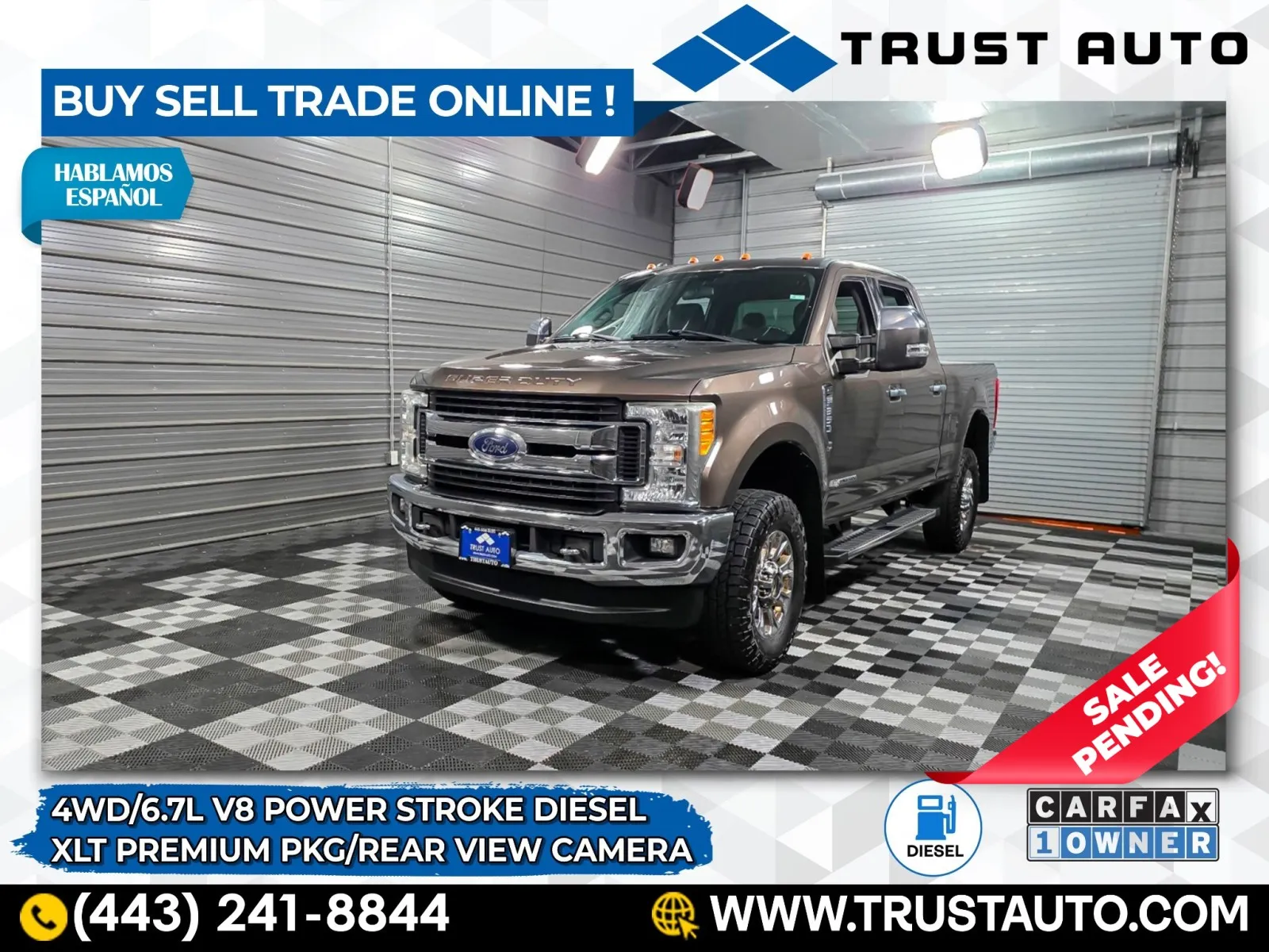 2017 Ford Super Duty F-350 SRW XLT 4WD Crew Cab Power Stroke Diesel Pickup Truck w/Premium Pkg for sale in Sykesville, MD
