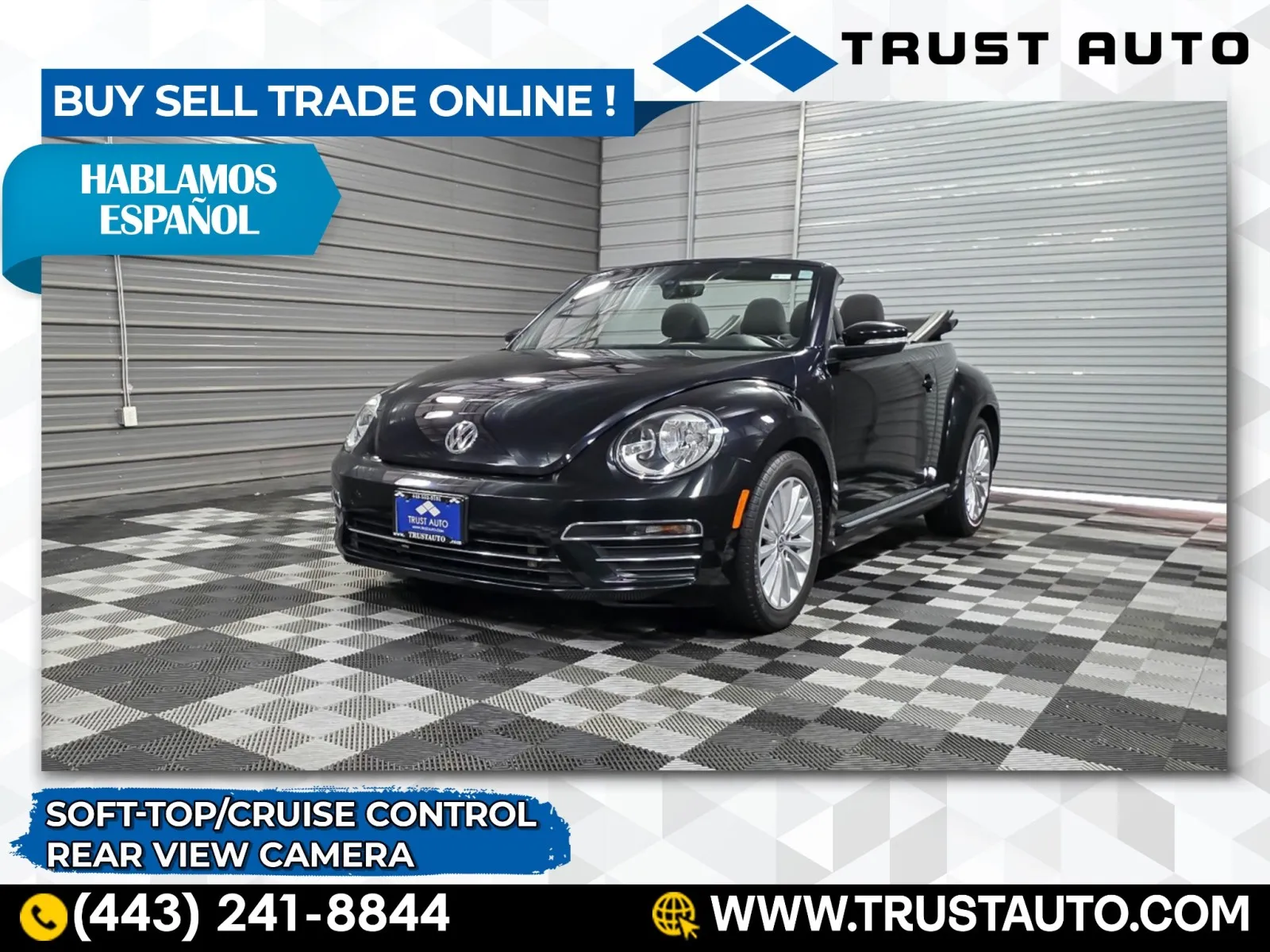 Black 2019 Volkswagen Beetle 2.0T Final Edition SE Soft-Top Convertible for sale in Sykesville, MD