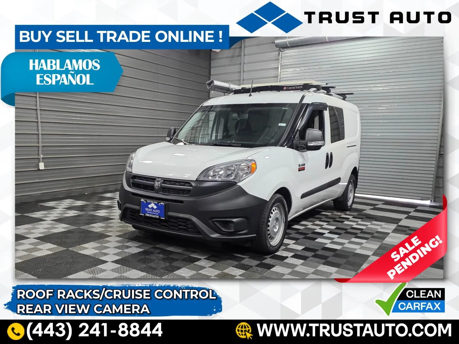 2018 Ram ProMaster City Cargo Tradesman Minivan/Van w/Roof Racks for sale in Sykesville, MD