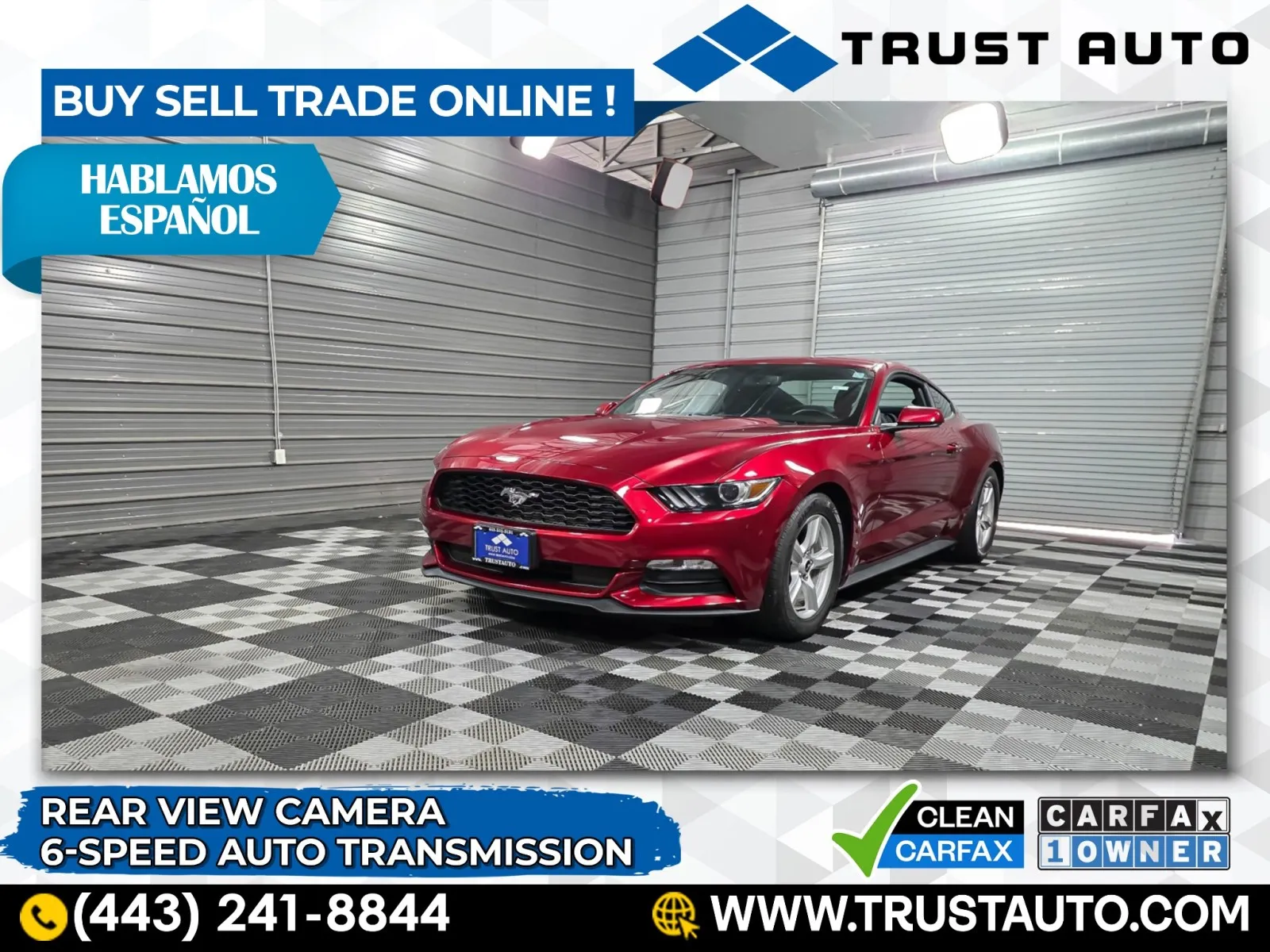 Red 2017 Ford Mustang V6 Coupe for sale in Sykesville, MD