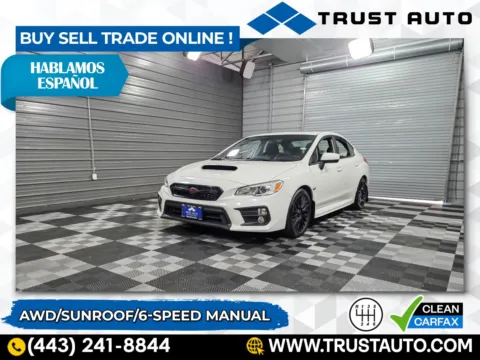 Black 2018 Subaru WRX Premium AWD 6-Speed Manual Sedan for sale in Sykesville, MD