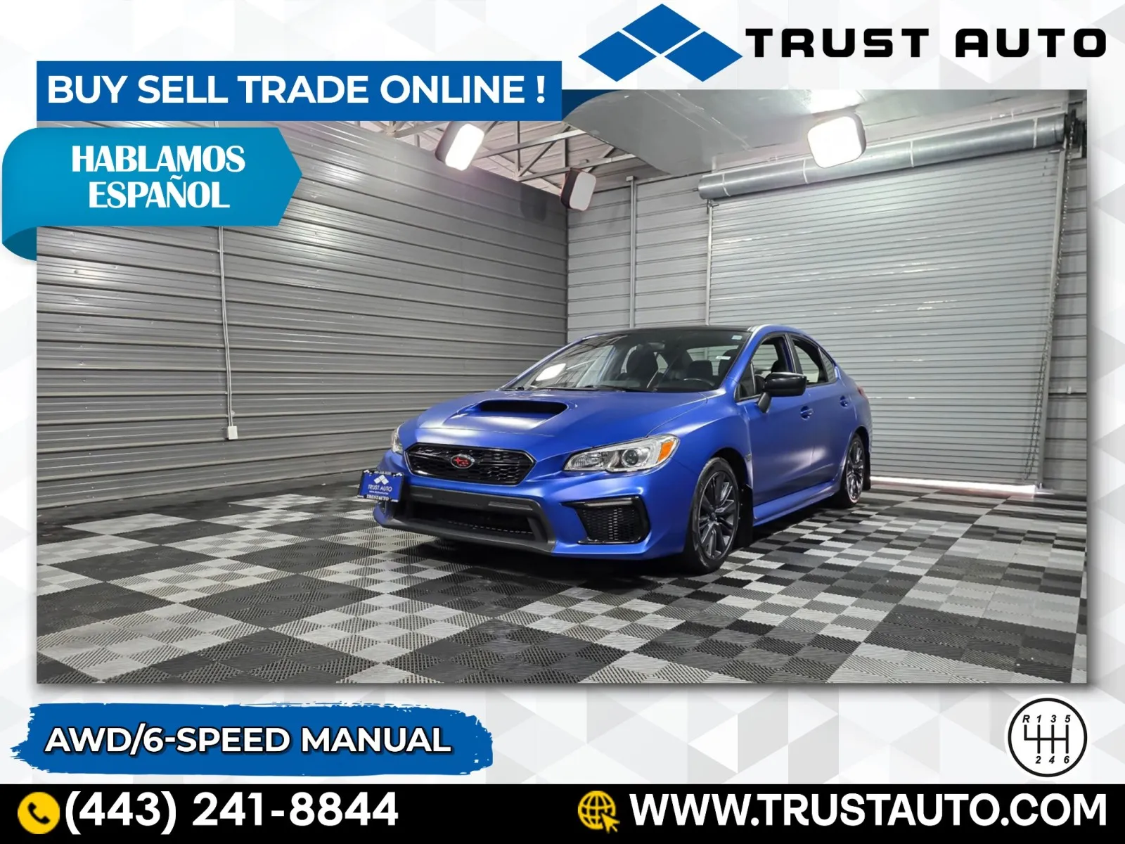 Blue 2020 Subaru WRX AWD 6-Speed Manual Sedan for sale in Sykesville, MD