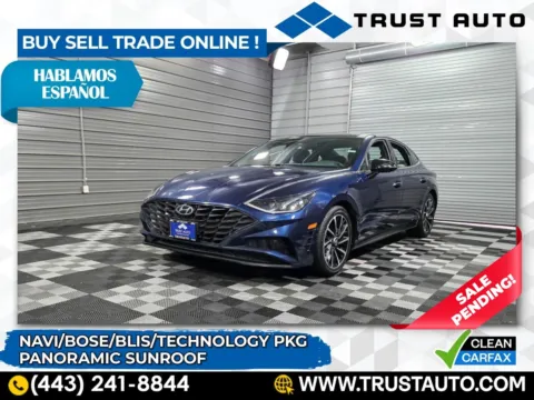 Blue 2020 Hyundai Sonata SEL Plus Sedan w/Technology Pkg for sale in Sykesville, MD