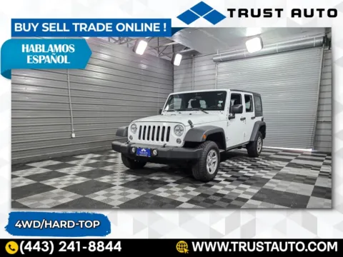 White 2017 Jeep Wrangler Unlimited Sport 4WD Hard-Top SUV for sale in Sykesville, MD
