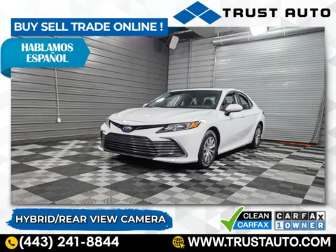 White 2024 Toyota Camry Hybrid LE Sedan for sale in Sykesville, MD