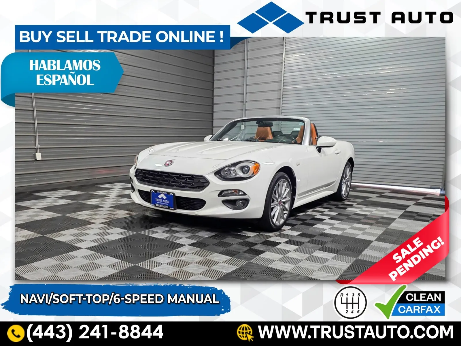2018 Fiat 124 Spider Lusso 6-Speed Manual Soft-Top Convertible for sale in Sykesville, MD