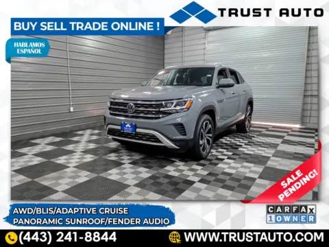 Gray 2021 Volkswagen Atlas Cross Sport SEL Premium 4Motion 3.6L V6 AWD SUV for sale in Sykesville, MD