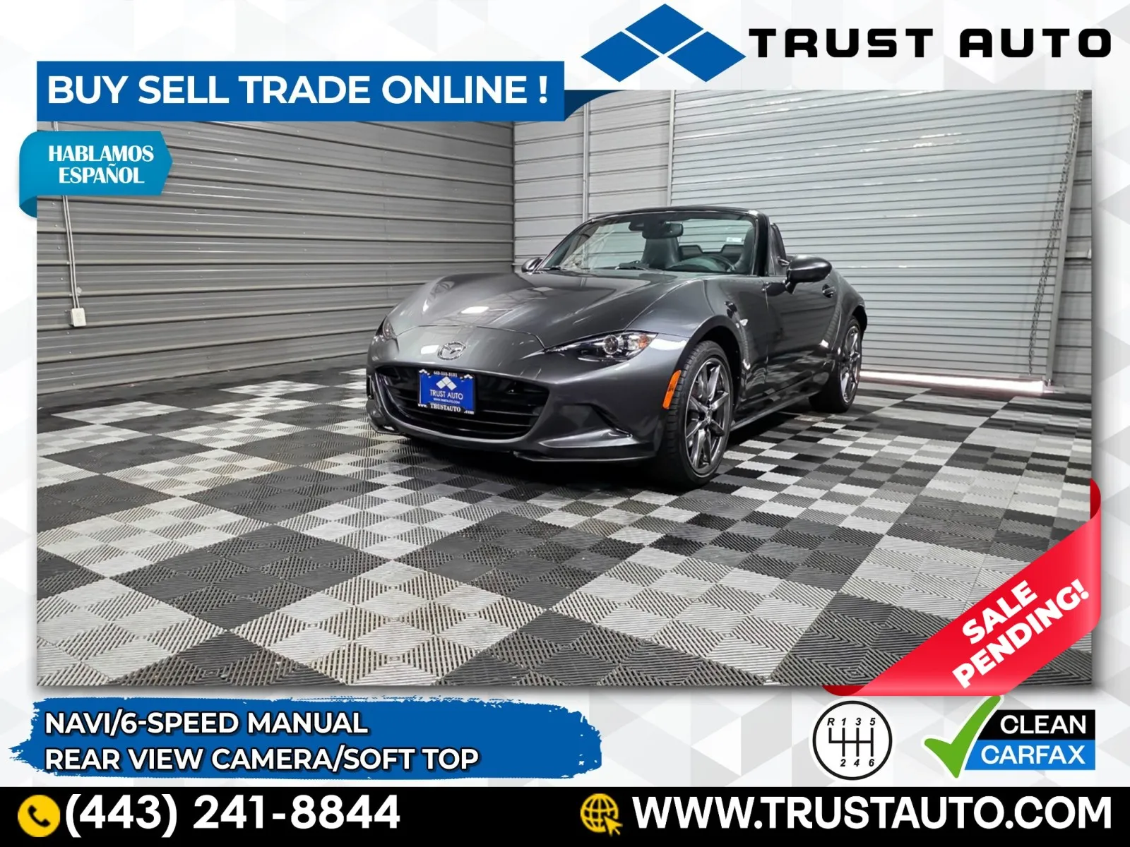 2021 Mazda MX-5 Miata Grand Touring 6-Speed Manual Soft-Top Convertible for sale in Sykesville, MD