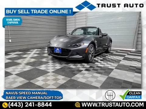 Gray 2021 Mazda MX-5 Miata Grand Touring 6-Speed Manual Soft-Top Convertible for sale in Sykesville, MD