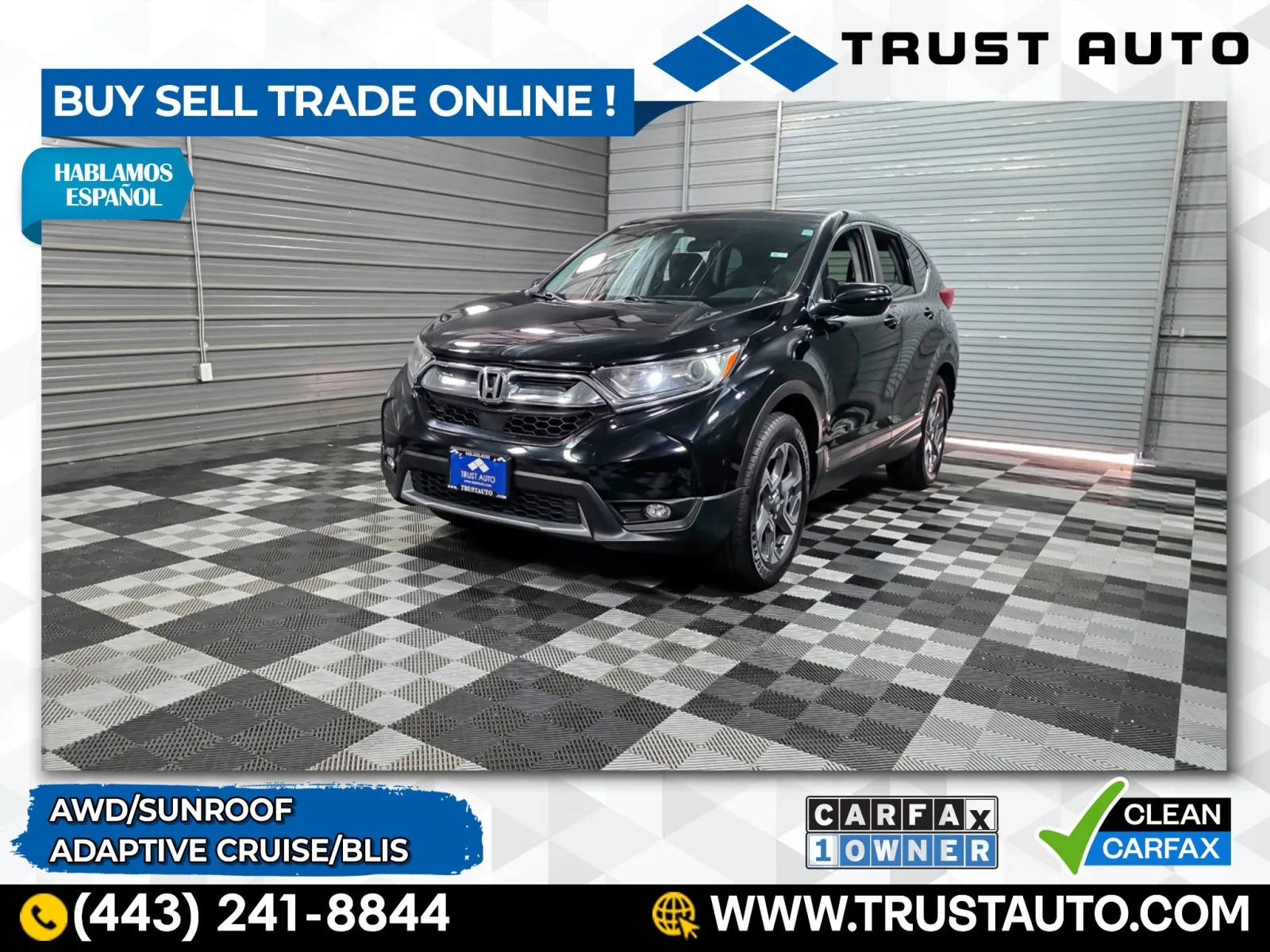 Black 2019 Honda CR-V EX AWD SUV for sale in Sykesville, MD