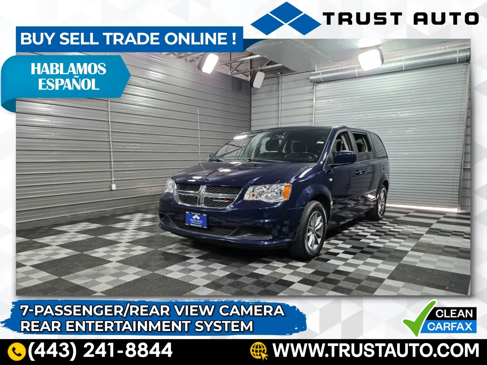 Blue 2014 Dodge Grand Caravan SE 30th Anniversary 7-Passenger Minivan/Van for sale in Sykesville, MD