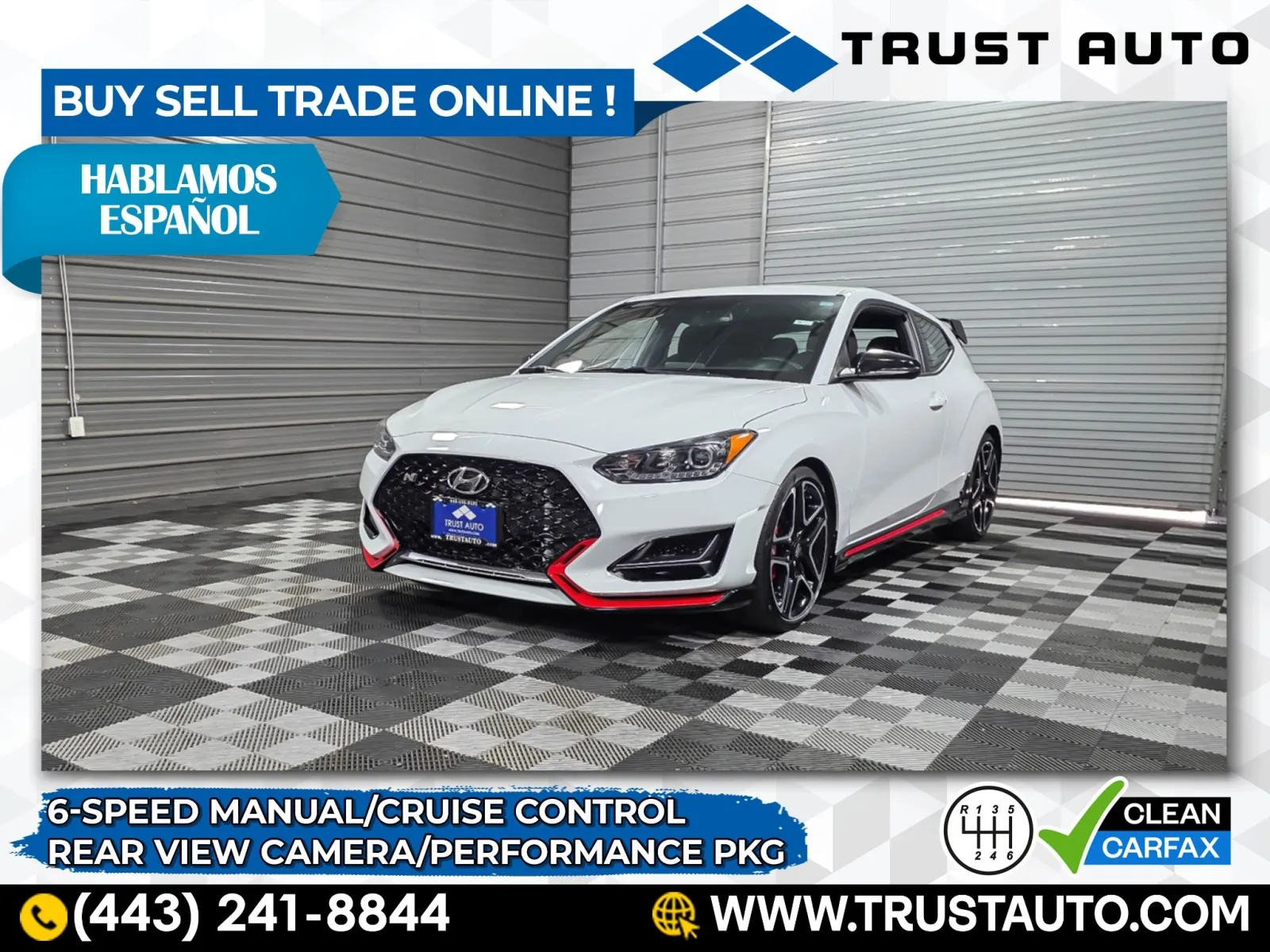 2020 Hyundai Veloster N 6-Speed Manual Hatchback w/Performance Pkg