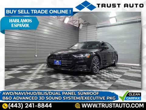 Black 2021 Audi S8 AWD Luxury Sedan w/Executive Pkg for sale in Sykesville, MD