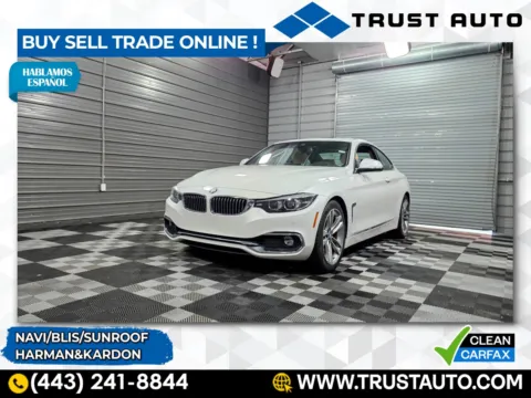 White 2019 BMW 4 Series 430i Luxury Coupe for sale in Sykesville, MD