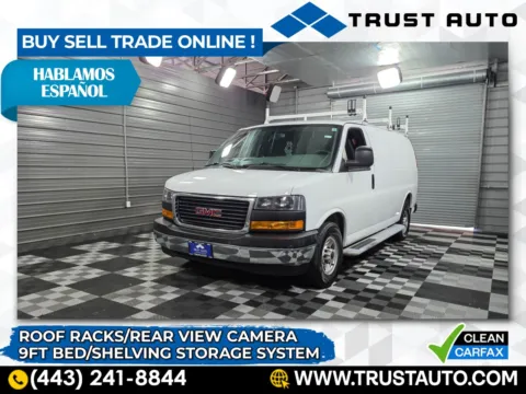 White 2018 GMC Savana 2500 Cargo 135''WB 6.0L V8 Vortec Minivan/Van w/Roof Racks for sale in Sykesville, MD