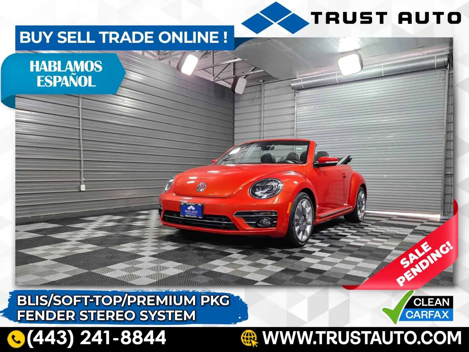 2019 Volkswagen Beetle SE Soft-Top Convertible w/Premium Pkg for sale in Sykesville, MD