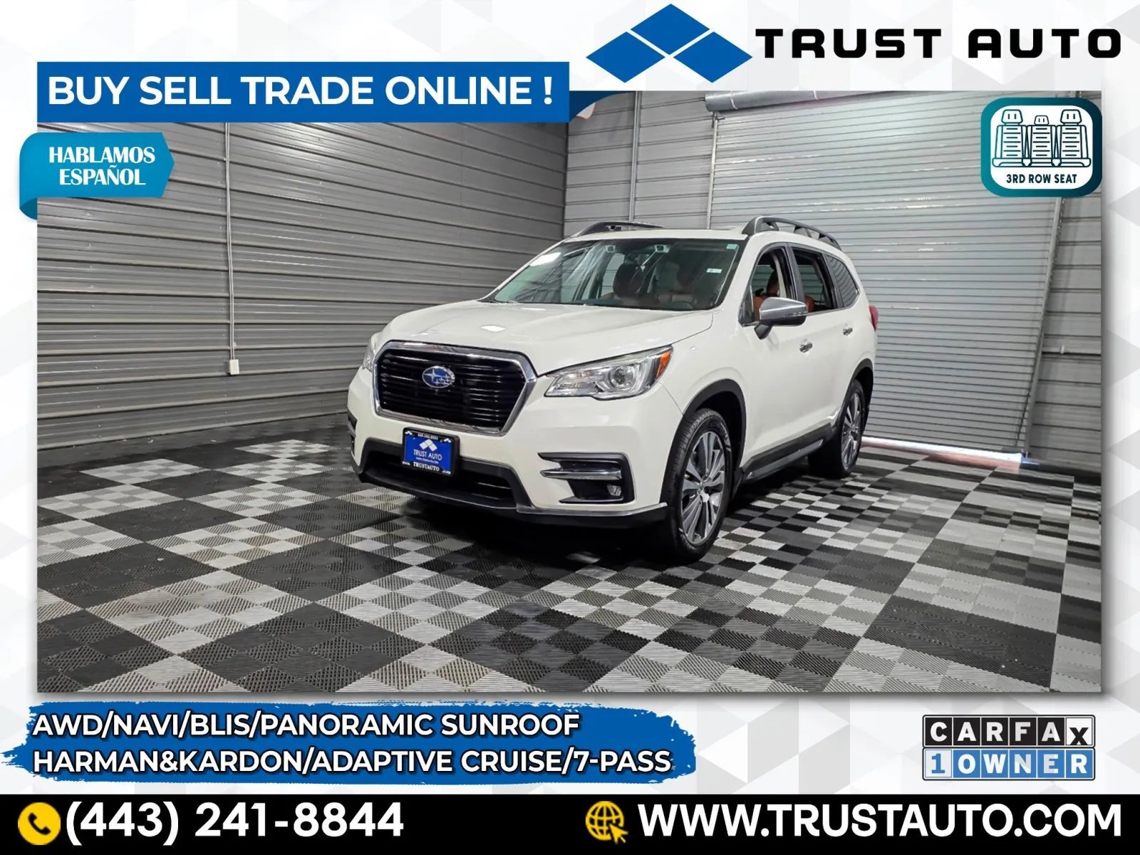 Black 2020 Subaru Ascent Touring AWD 7-Passenger SUV for sale in Sykesville, MD
