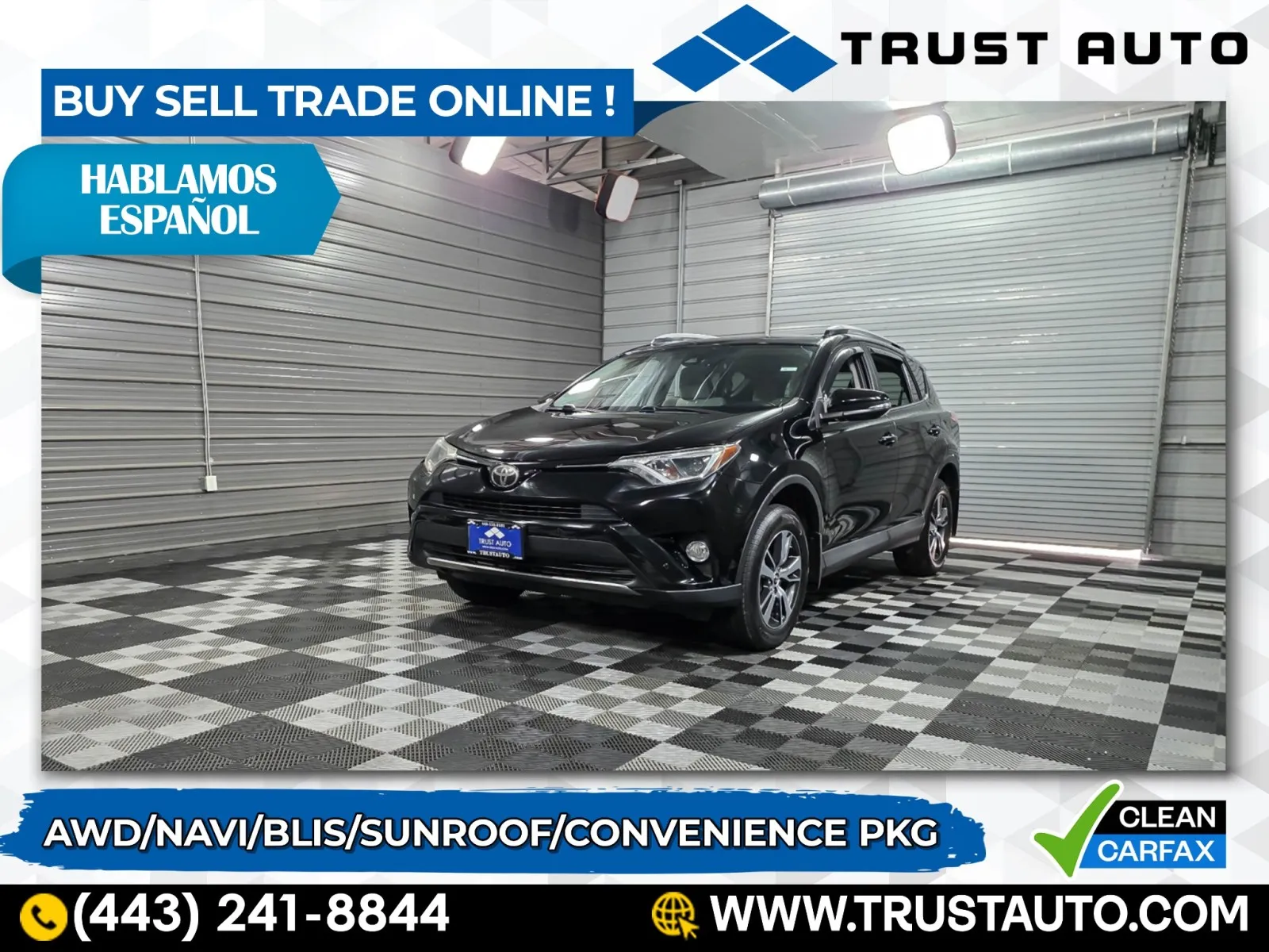 Black 2017 Toyota RAV4 XLE AWD SUV w/Convenience Pkg for sale in Sykesville, MD