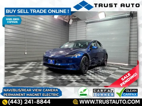 Blue 2024 Tesla Model 3 Electric Luxury Sedan for sale in Sykesville, MD