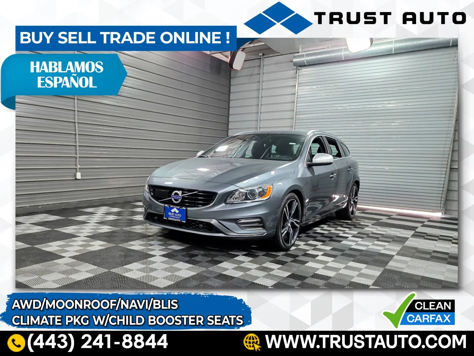 Gray 2018 Volvo V60 T6 R-Design Platinum AWD Wagon w/Climate Pkg for sale in Sykesville, MD