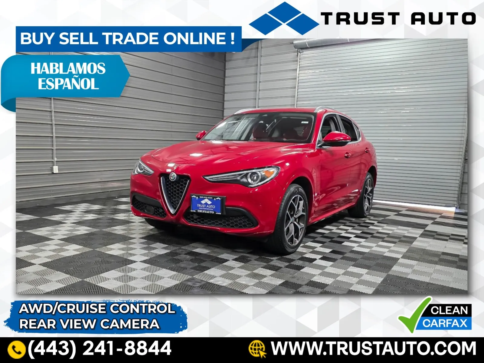 Red 2020 Alfa Romeo Stelvio Ti AWD Luxury SUV for sale in Sykesville, MD