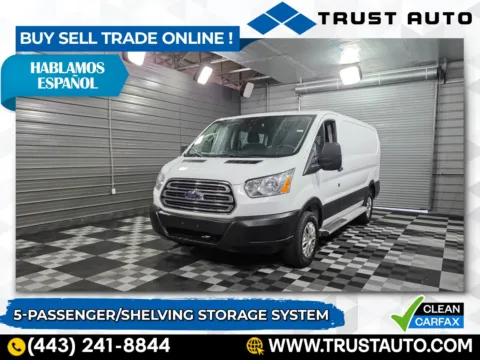 White 2019 Ford Transit T-250 Cargo 130''WB Low Roof 5-Passenger Minivan/Van for sale in Sykesville, MD