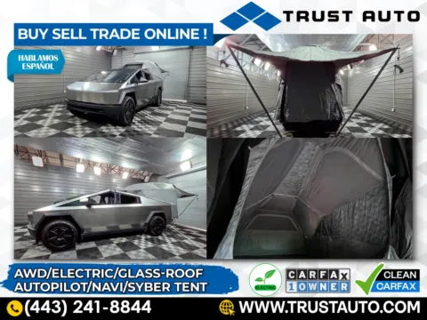 Silver 2024 Tesla Cybertruck AWD Crew Cab Electric Pickup Truck w/CyberTent for sale in Sykesville, MD