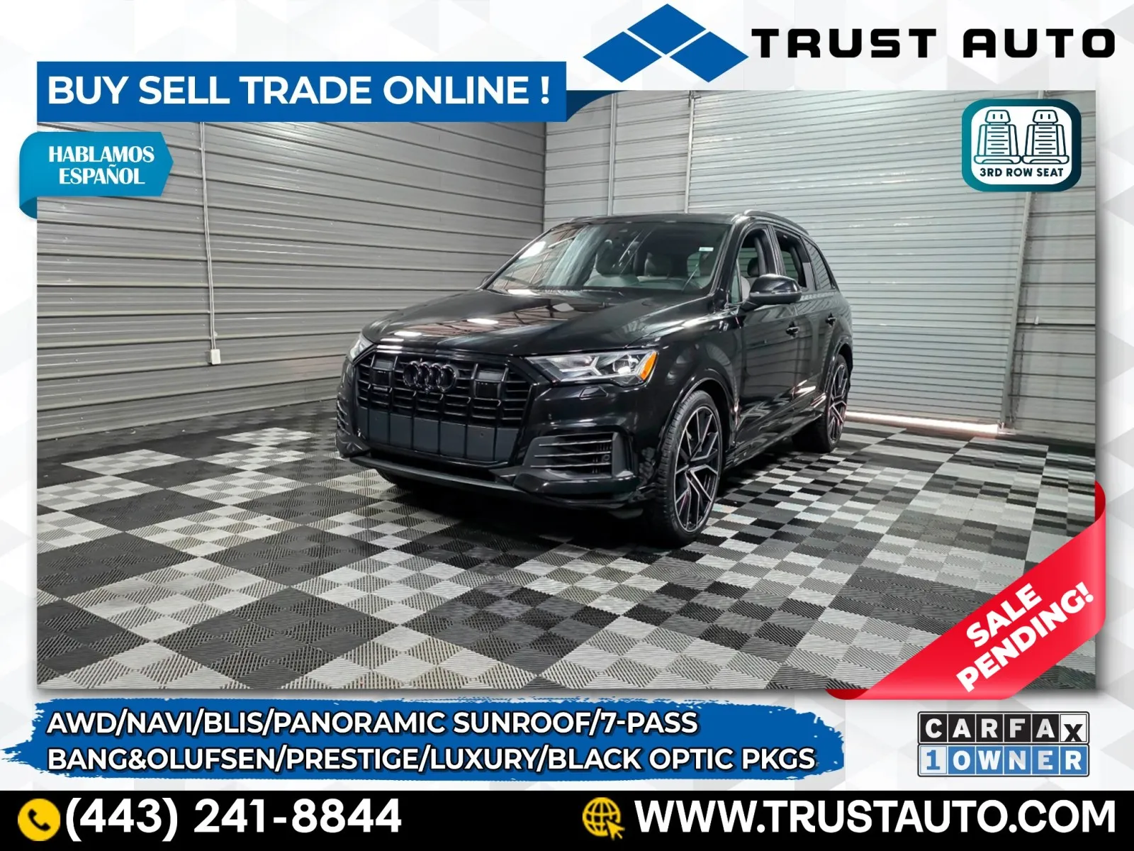 2022 Audi Q7 Prestige AWD 7-Pass SUV w/Black Optic/Luxury Pkgs for sale in Sykesville, MD