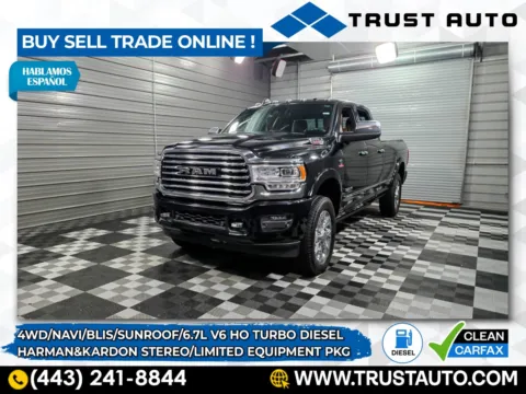 Black 2019 Ram 3500 Limited 4WD Crew Cab 8FT Long Bed Cummins HO Diesel Pickup Truck w/Level 1 Equipment Group for sale in Sykesville, MD